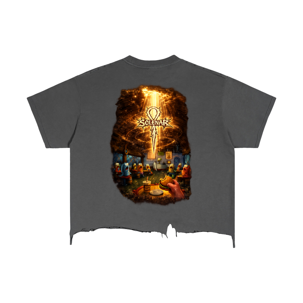 Vintage Wash Boxy Distressed Hem T-Shirt