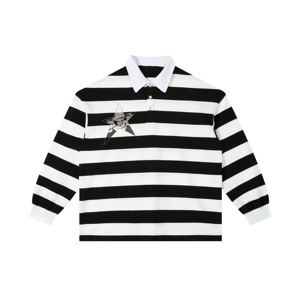 Color Block Stripe Polo Shirt