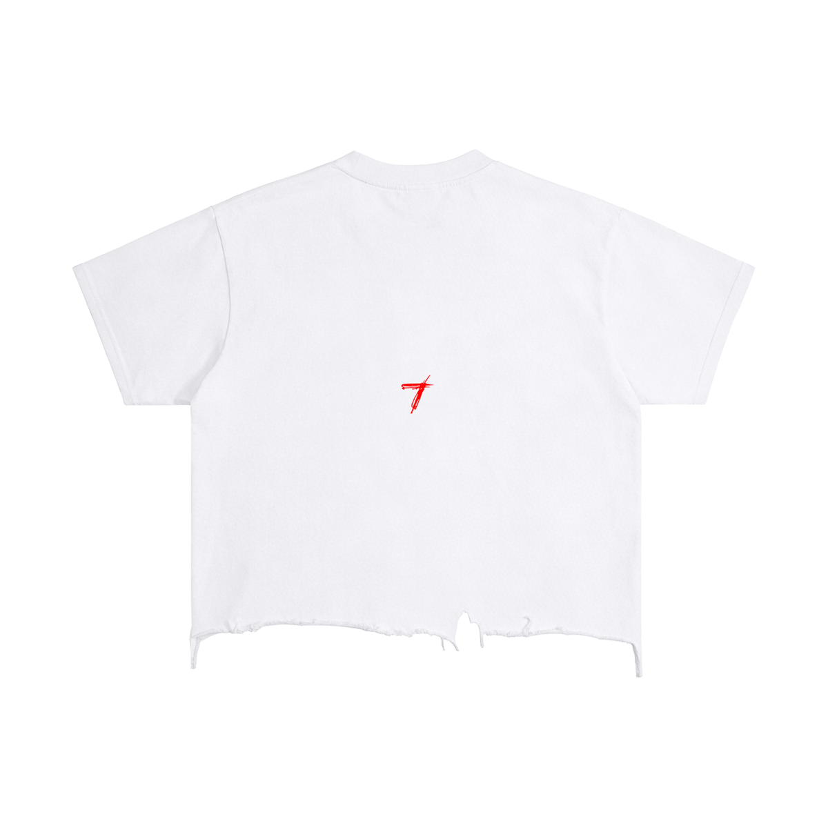 Hands Face Vintage Wash Boxy Distressed Hem T-Shirt