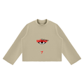 EYE Ankh Unisex Mock Neck Raw Edge Boxy Sweatshirt