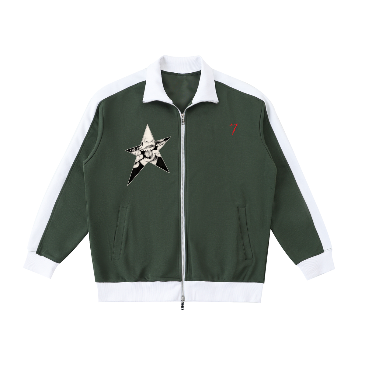 Contrast Trim Stand Collar Jacket
