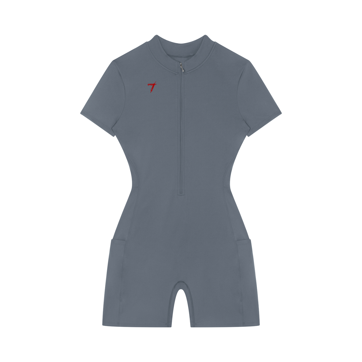 Women's Quarter-Zip Short Sleeve Romper