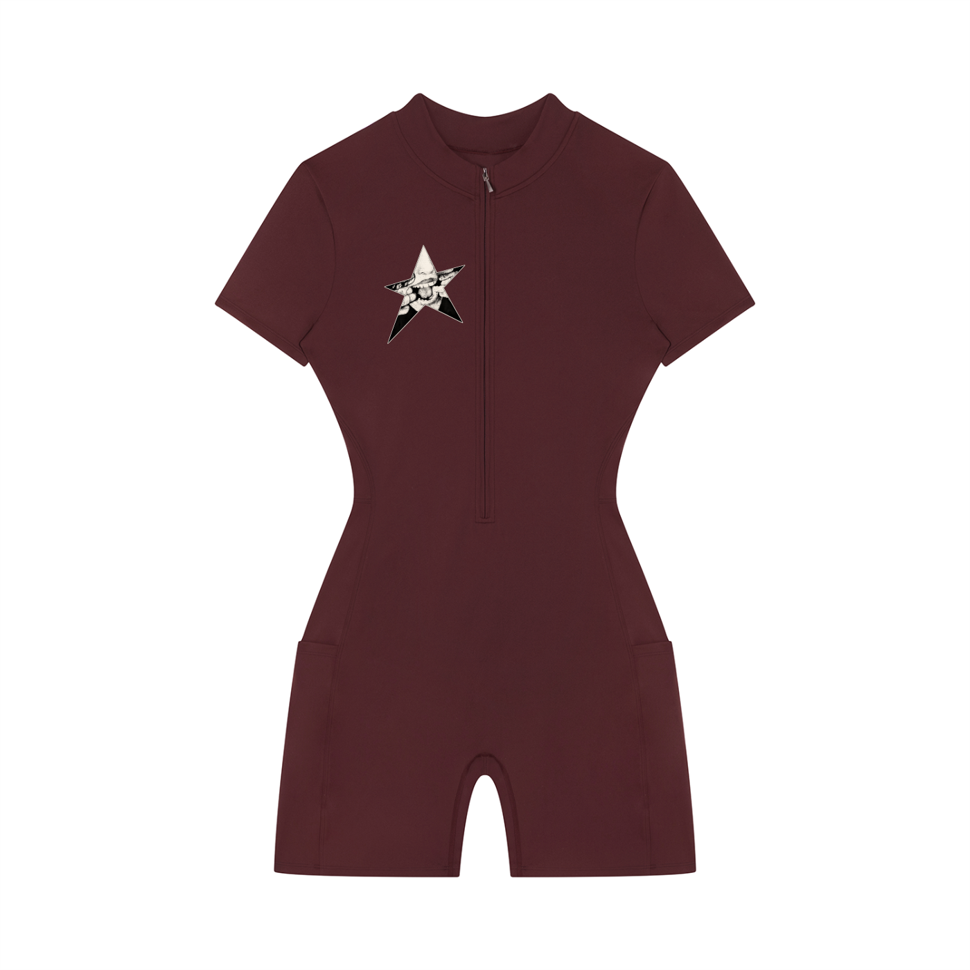 Women's Quarter-Zip Short Sleeve Romper