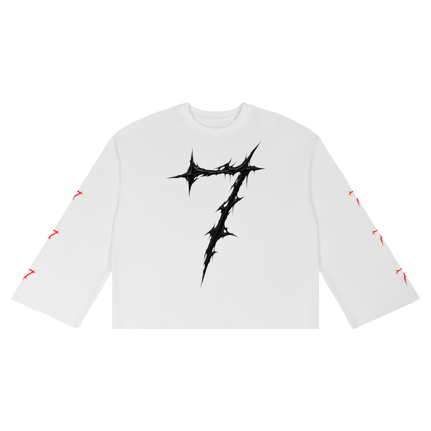 7 Unisex Waffle Raw Edge T-Shirt