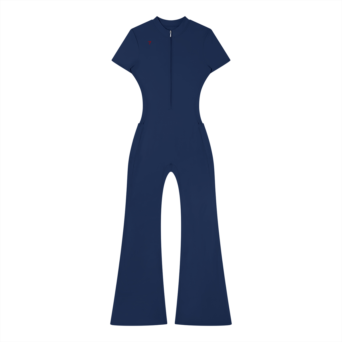 Women’s Tight Flared Leg Quarter-Zip Jumpsuit