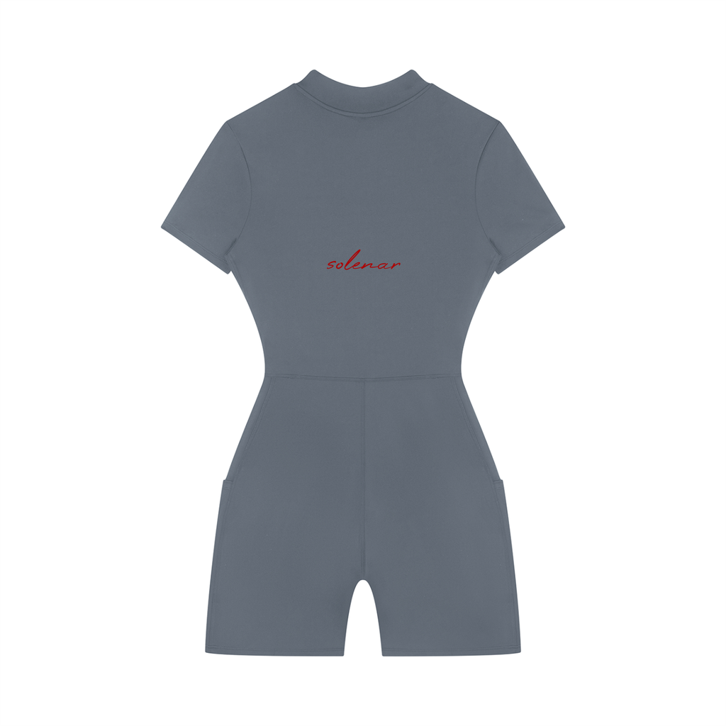 Women's Quarter-Zip Short Sleeve Romper