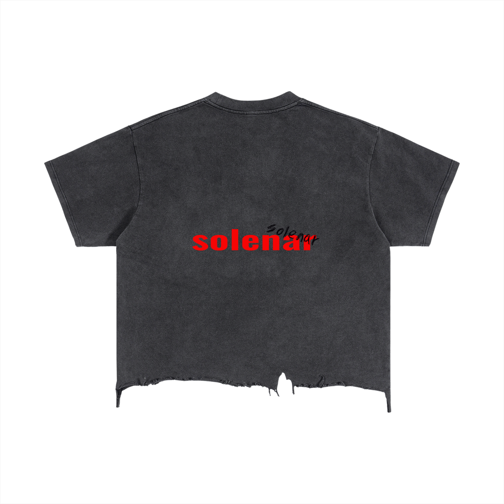 Vintage Wash Boxy Distressed Hem T-Shirt