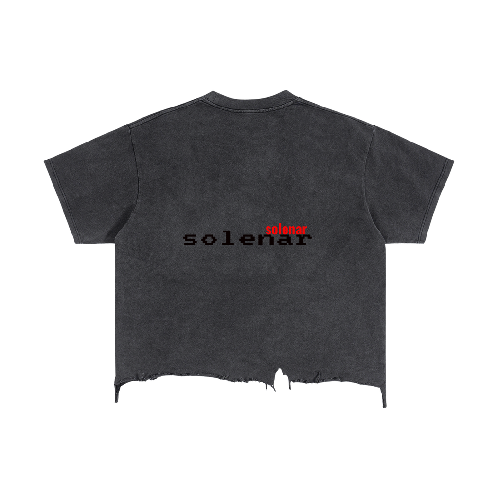 Vintage Wash Boxy Distressed Hem T-Shirt