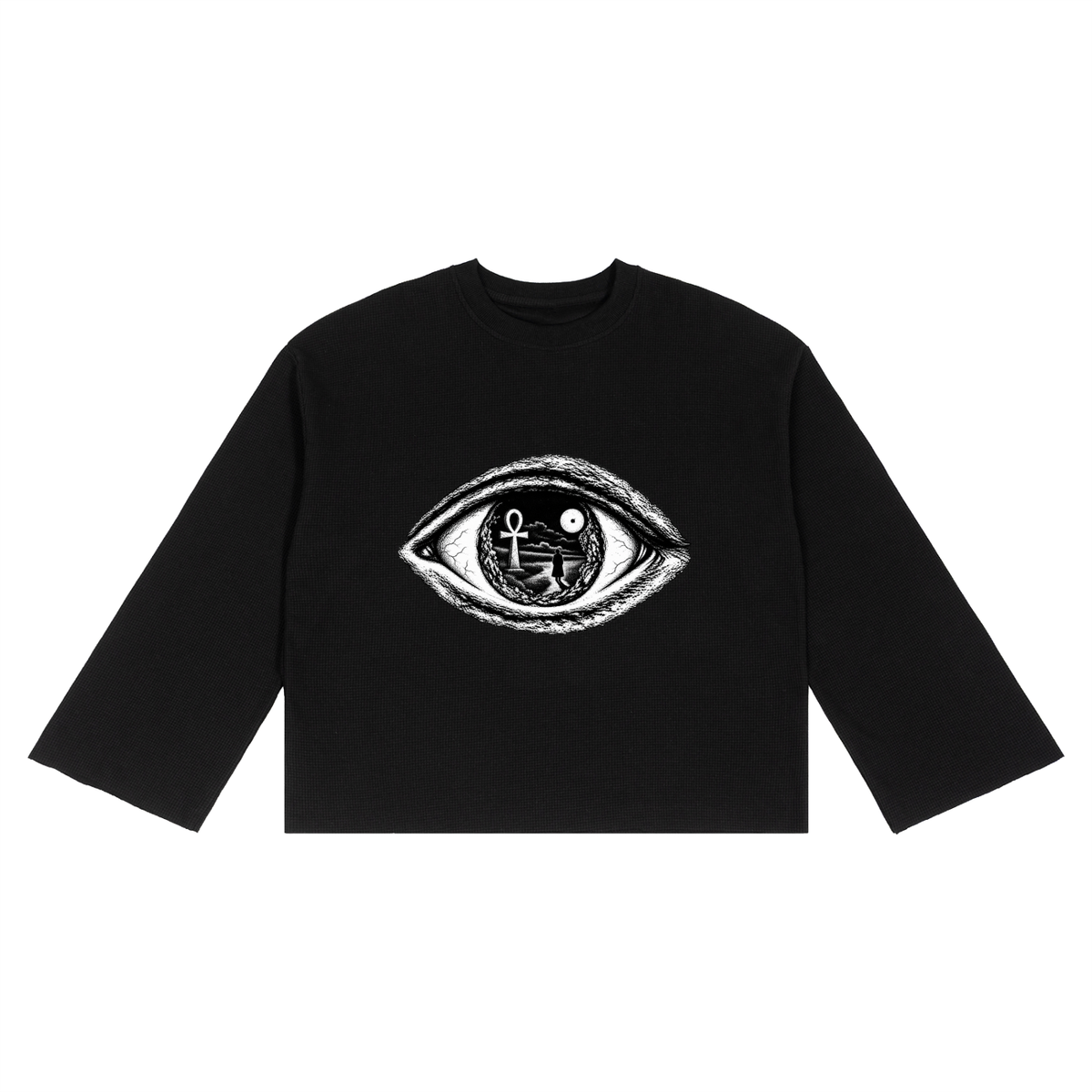 Unisex Waffle Raw Edge T-Shirt