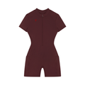 Women's Quarter-Zip Short Sleeve Romper