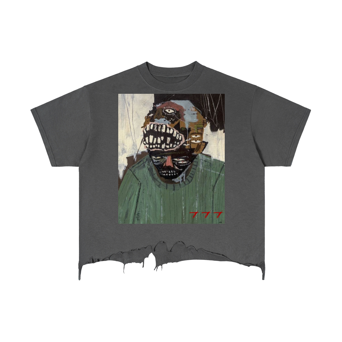 Mixed Man Distressed Hem T-Shirt