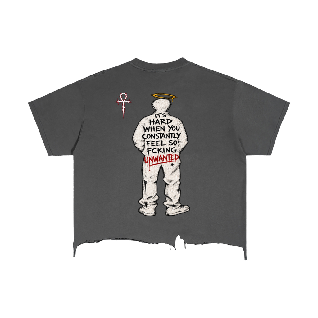 Vintage Wash Boxy Distressed Hem T-Shirt
