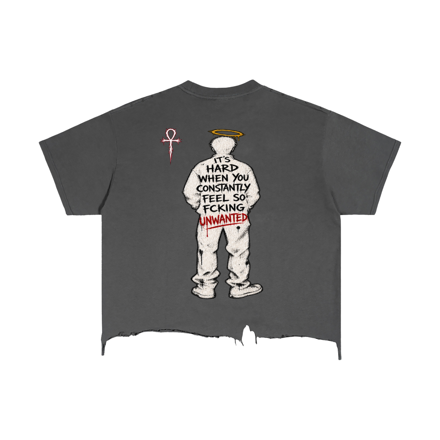 Vintage Wash Boxy Distressed Hem T-Shirt