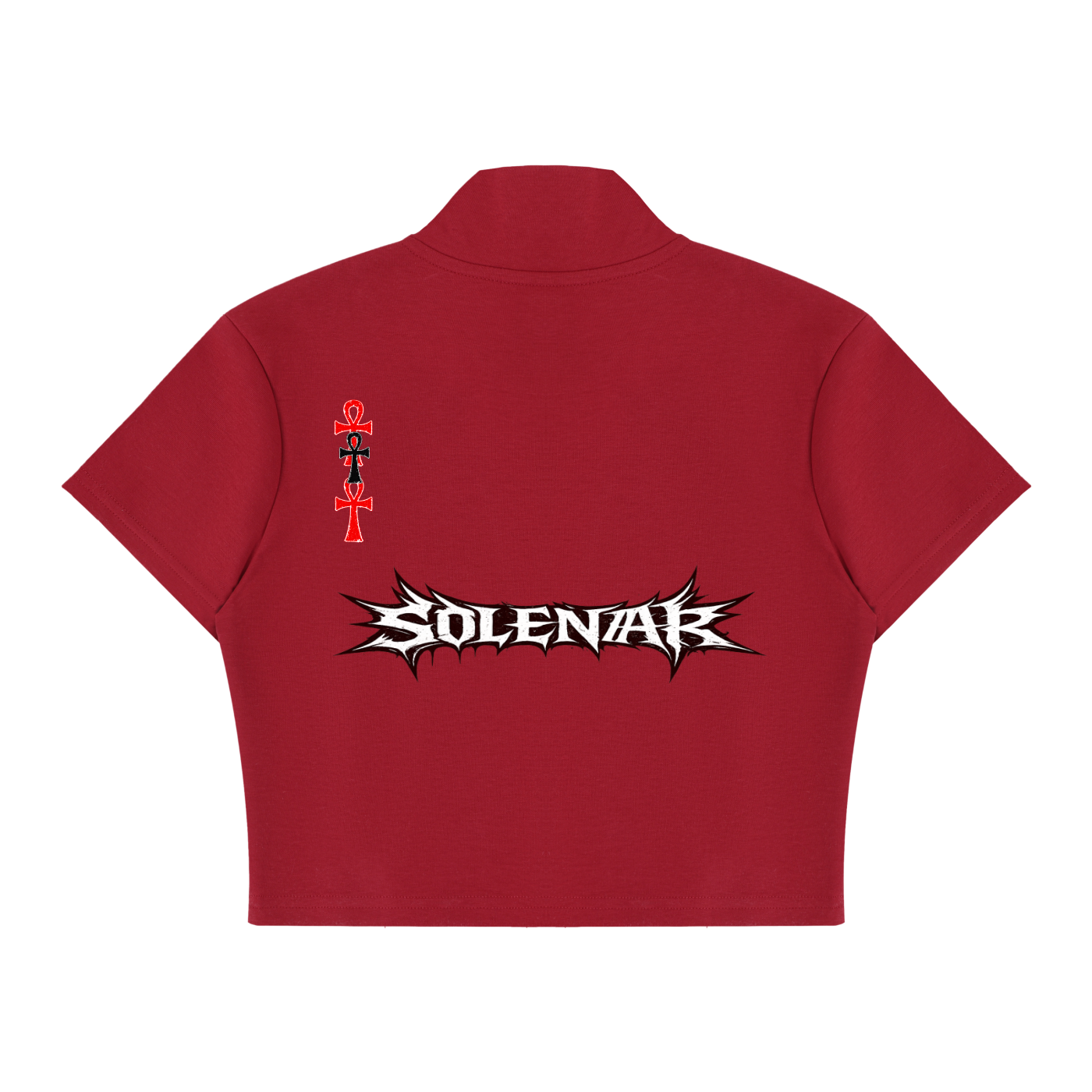 Women's Cropped Full Zip Short Sleeve T-Shirt