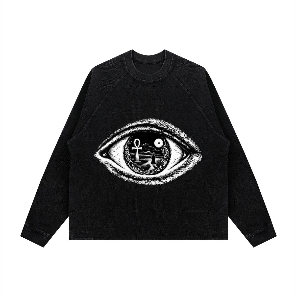 Unisex Vintage Wash Boxy  Waffle T-Shirt