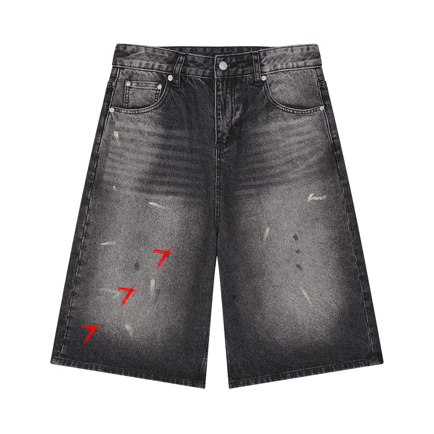 Men’s Vintage Wash Wide Leg Denim Shorts