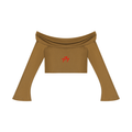 Triple 7 Women's Off-the-Shoulder Bell Sleeve Crop T-Shirt