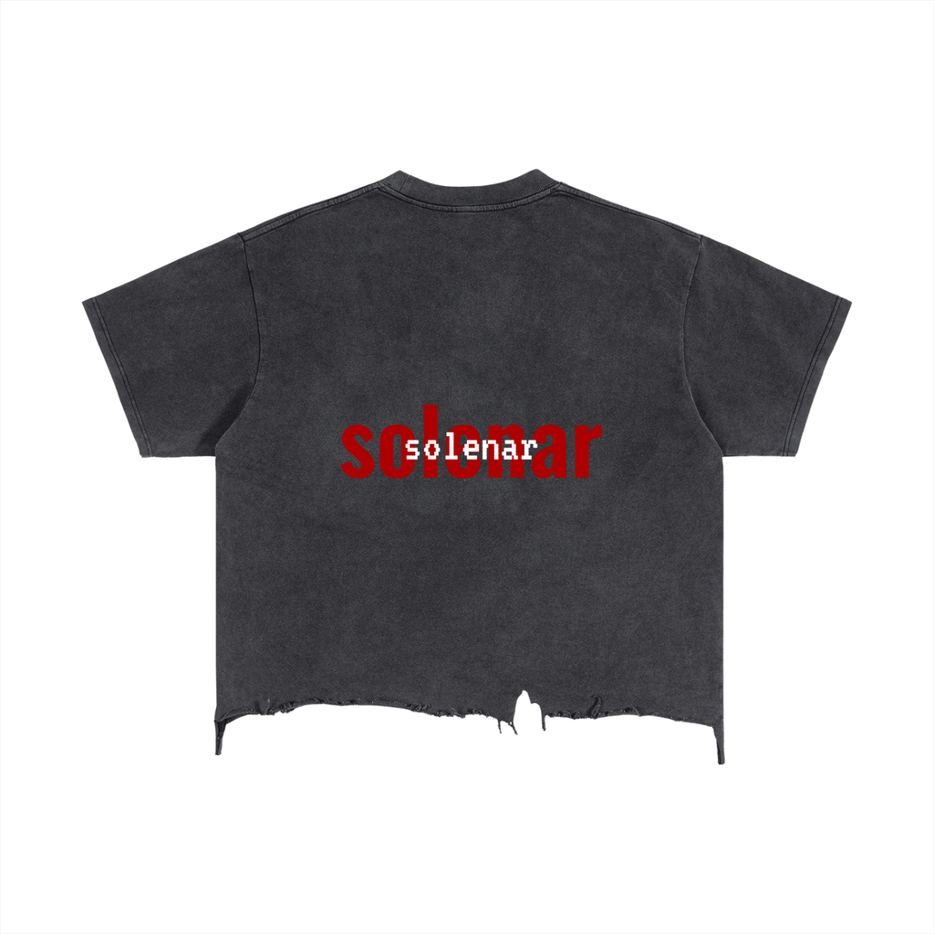 Black Star Distressed Hem T-Shirt