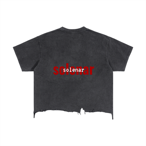 Black Star Distressed Hem T-Shirt