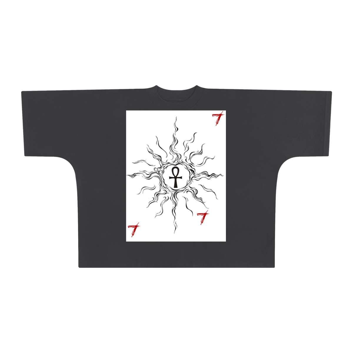 Sun Ankh Oversized Boxy T-Shirt
