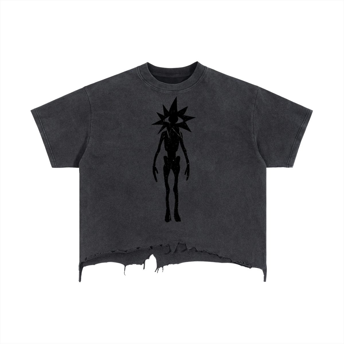 Vintage Wash Boxy Distressed Hem T-Shirt