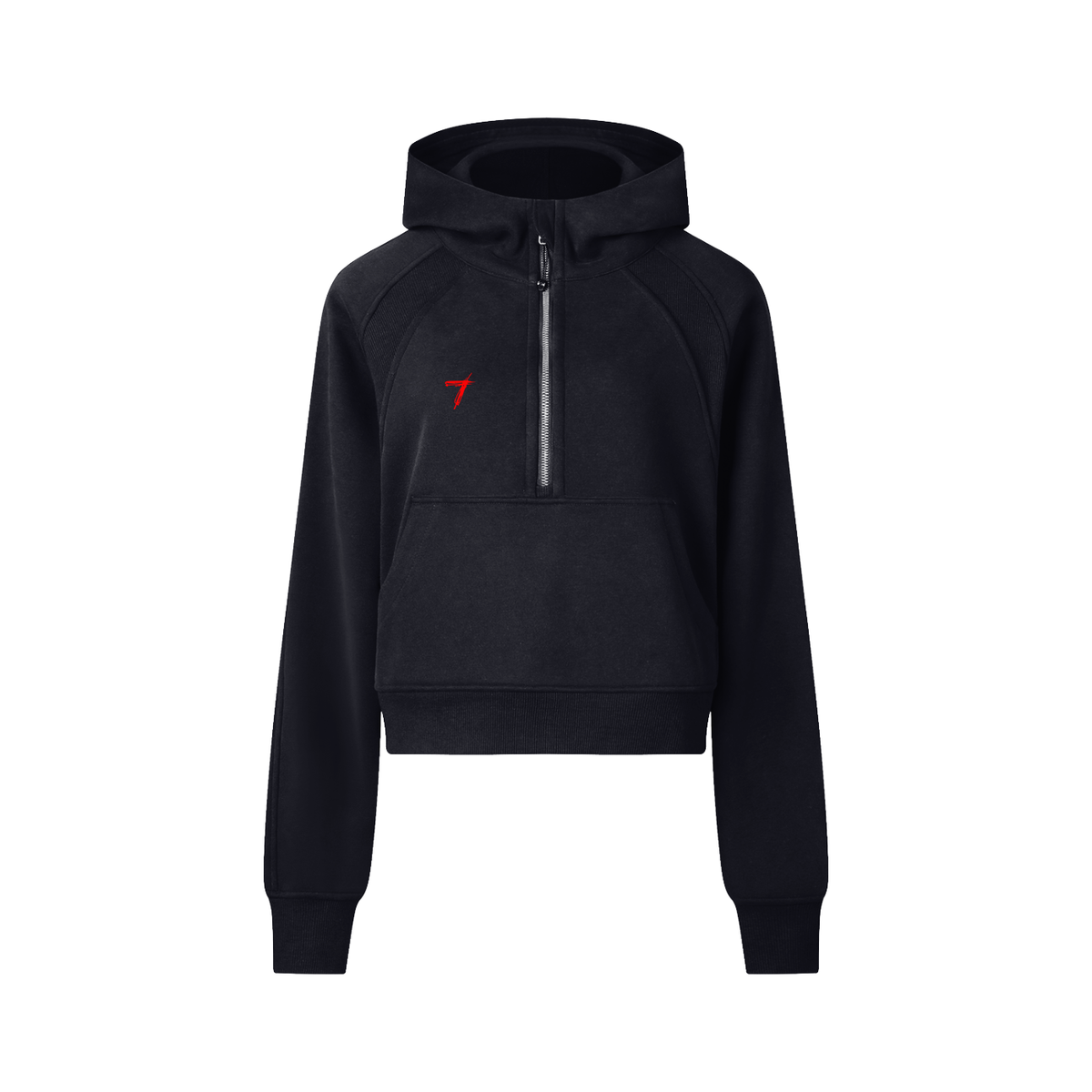 Woman Cropped Half-Zip Hoodie