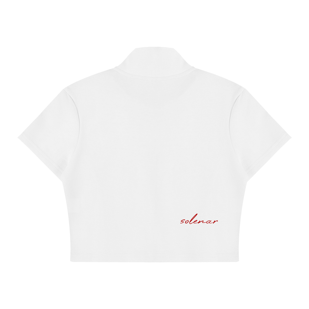 Women's Cropped Full Zip Short Sleeve T-Shirt