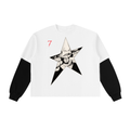 Layered Contrast Sleeve Cotton T-Shirt