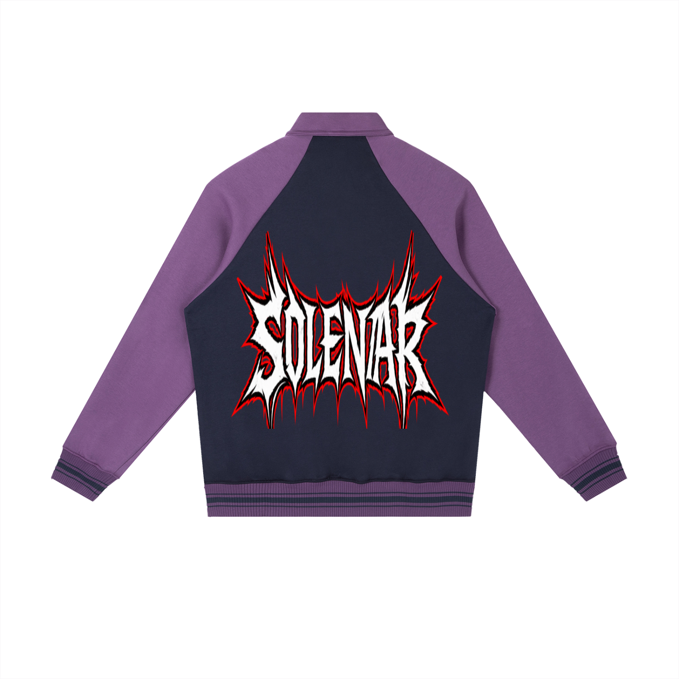 Contrast Raglan Sleeve Baseball Jacket