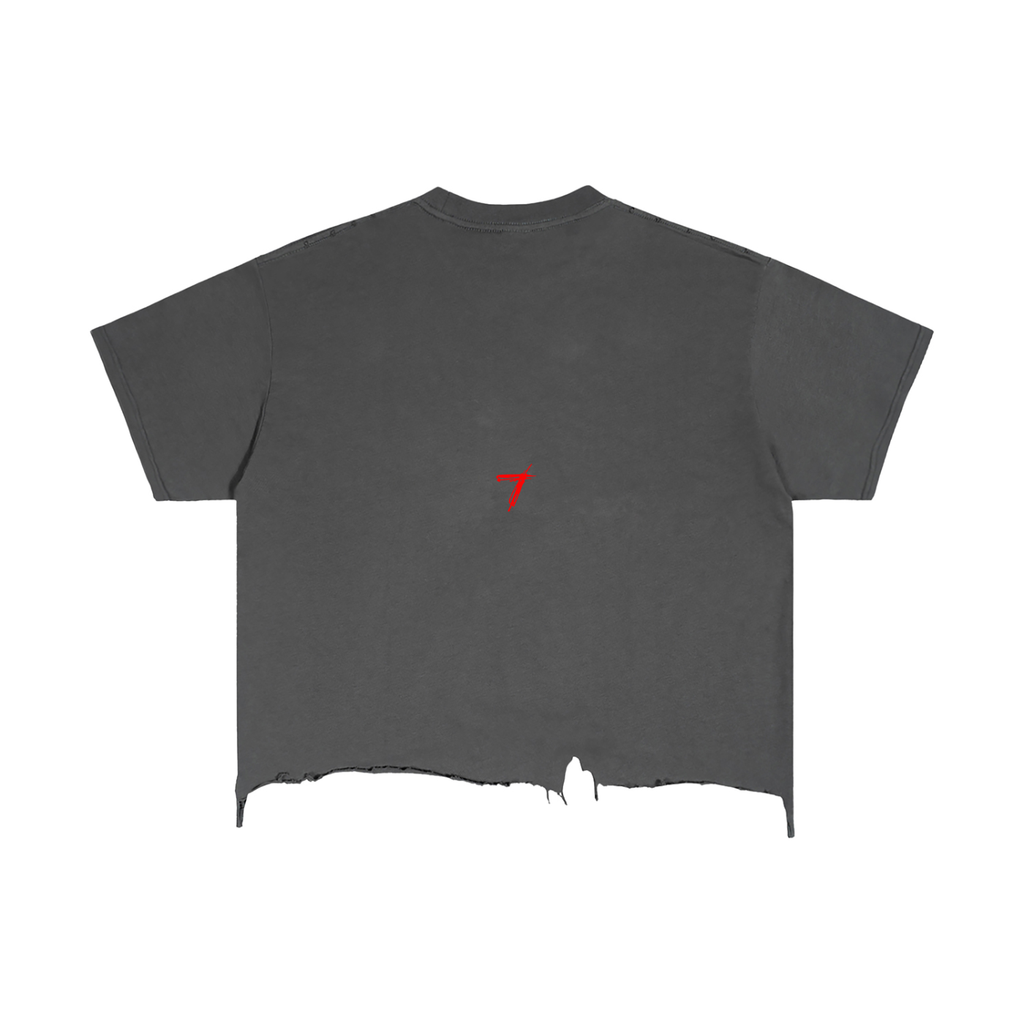 Hands Face Vintage Wash Boxy Distressed Hem T-Shirt