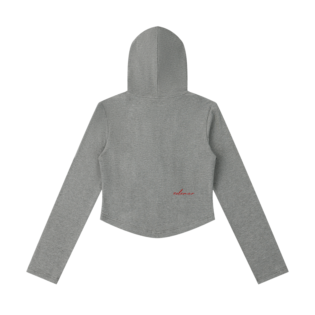 Women's Slim Cropped Full Zip Hoodie