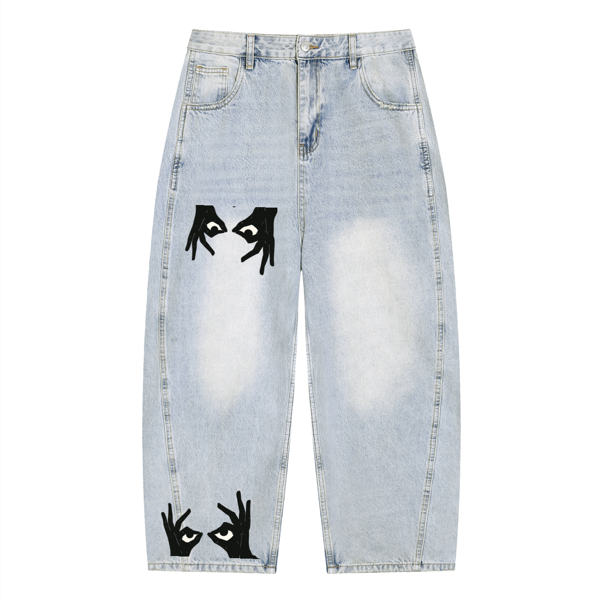 Men's Vintage Wash Sunfade Barrel Leg Jeans