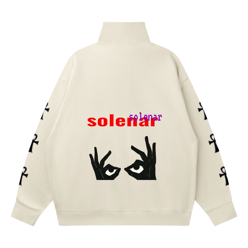 2 eyes Quarter-Zip Drop Shoulder Sweatshirt