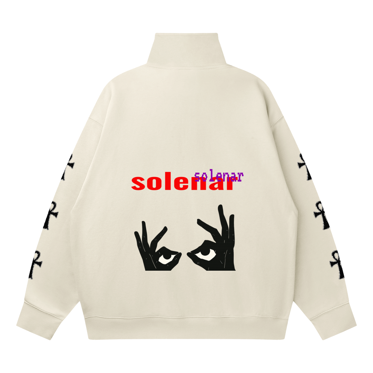 2 eyes Quarter-Zip Drop Shoulder Sweatshirt