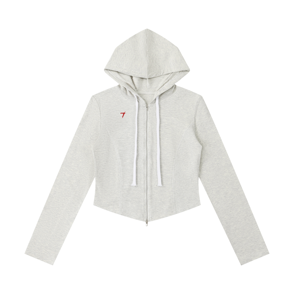 Women's Slim Cropped Full Zip Hoodie
