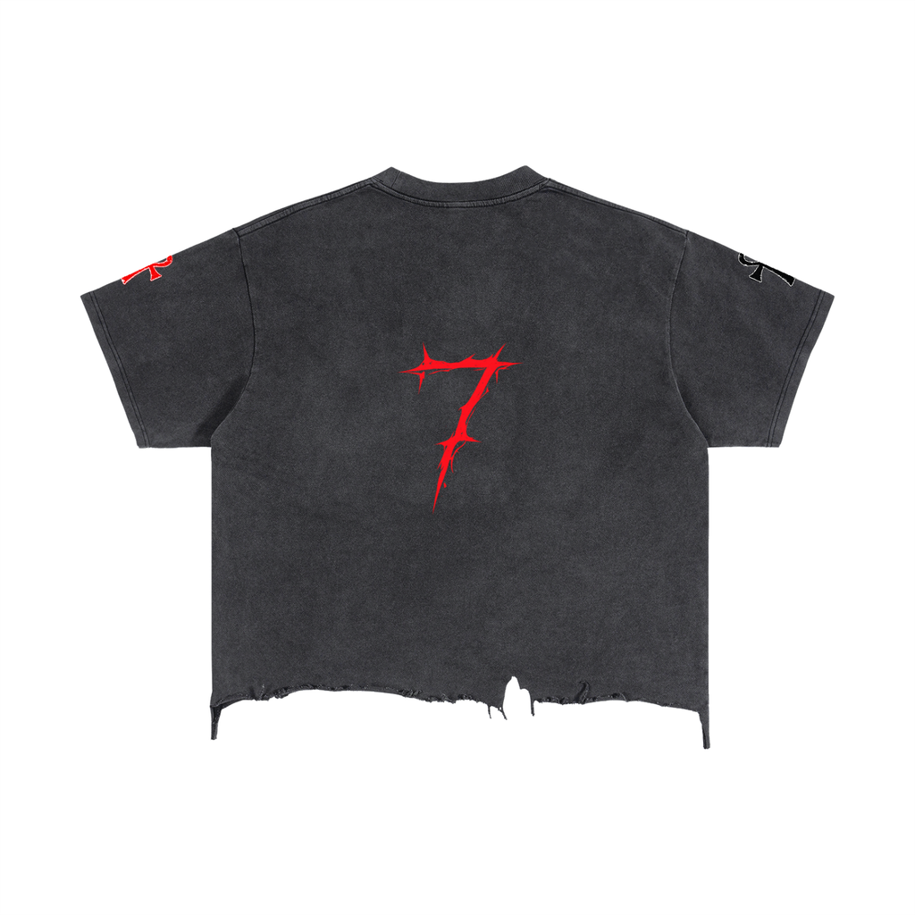 Vintage Wash Boxy Distressed Hem T-Shirt