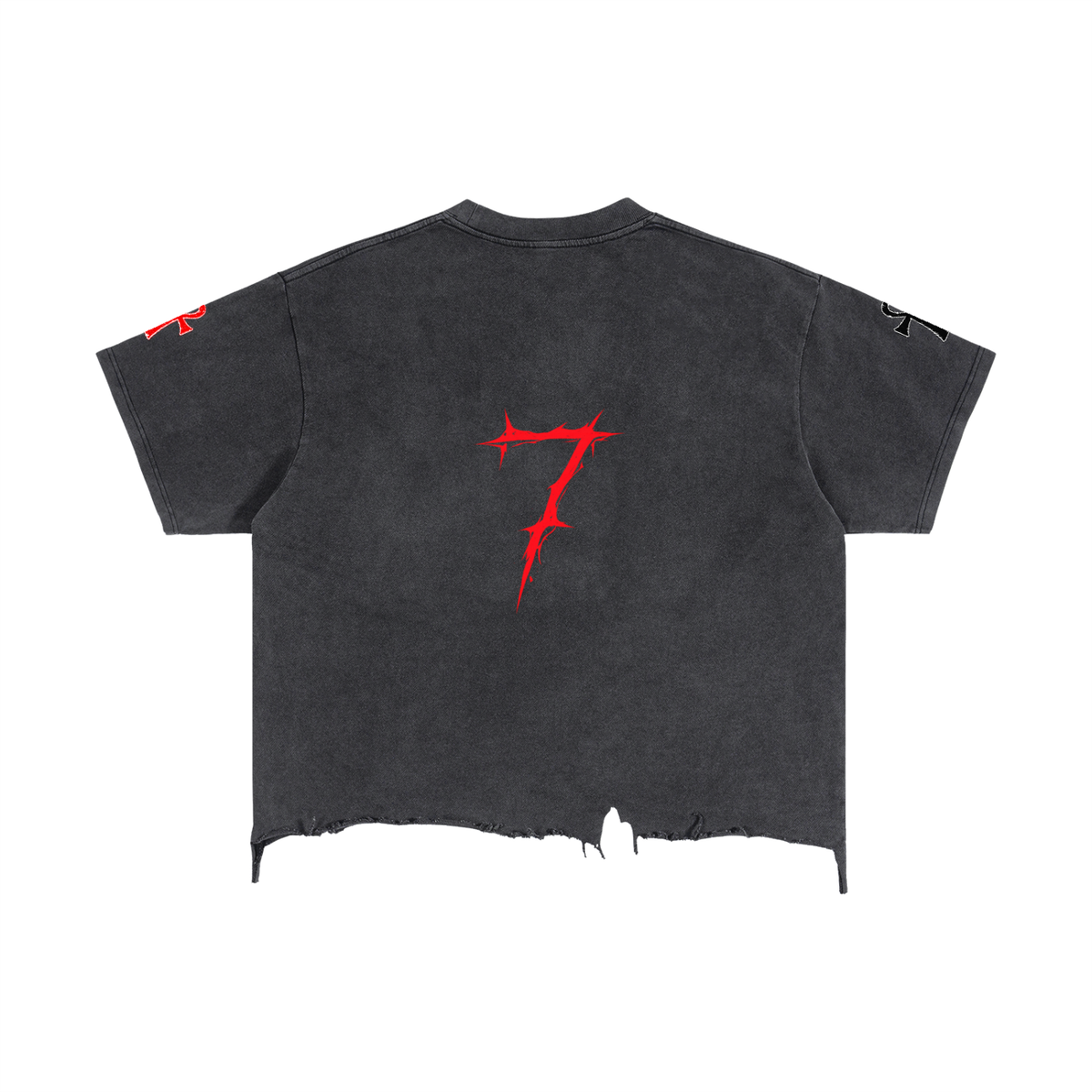 Vintage Wash Boxy Distressed Hem T-Shirt