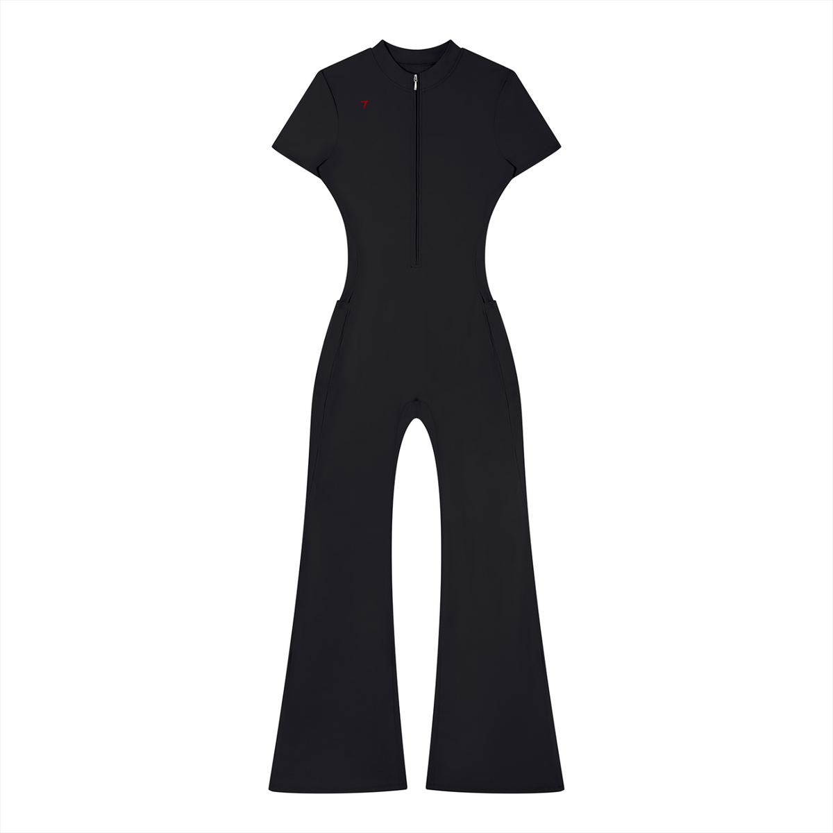 Women’s Tight Flared Leg Quarter-Zip Jumpsuit
