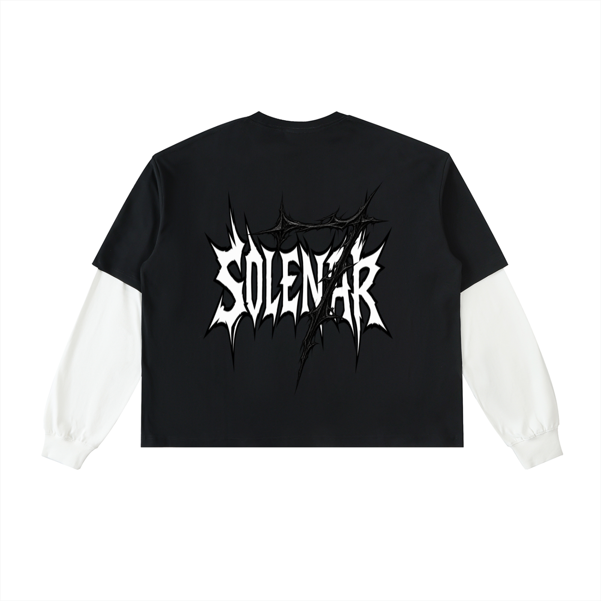 Layered Contrast Sleeve Cotton T-Shirt