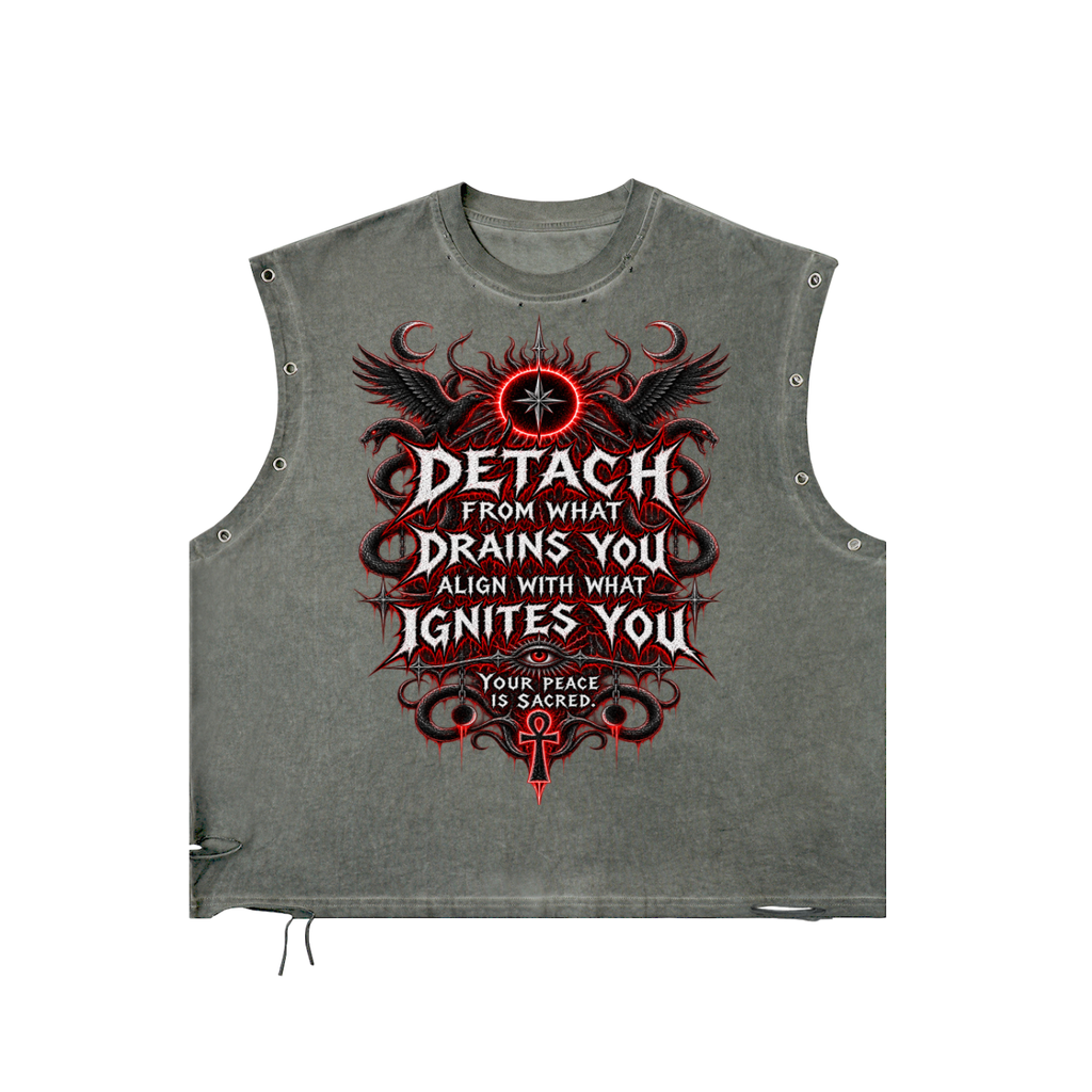 Stoic Distressed Grommet Eyelet Tank Top
