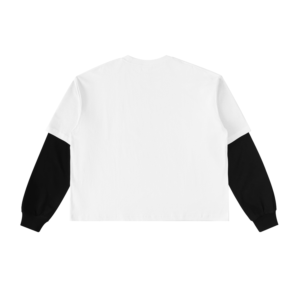 wake up Contrast Sleeve Cotton T-Shirt