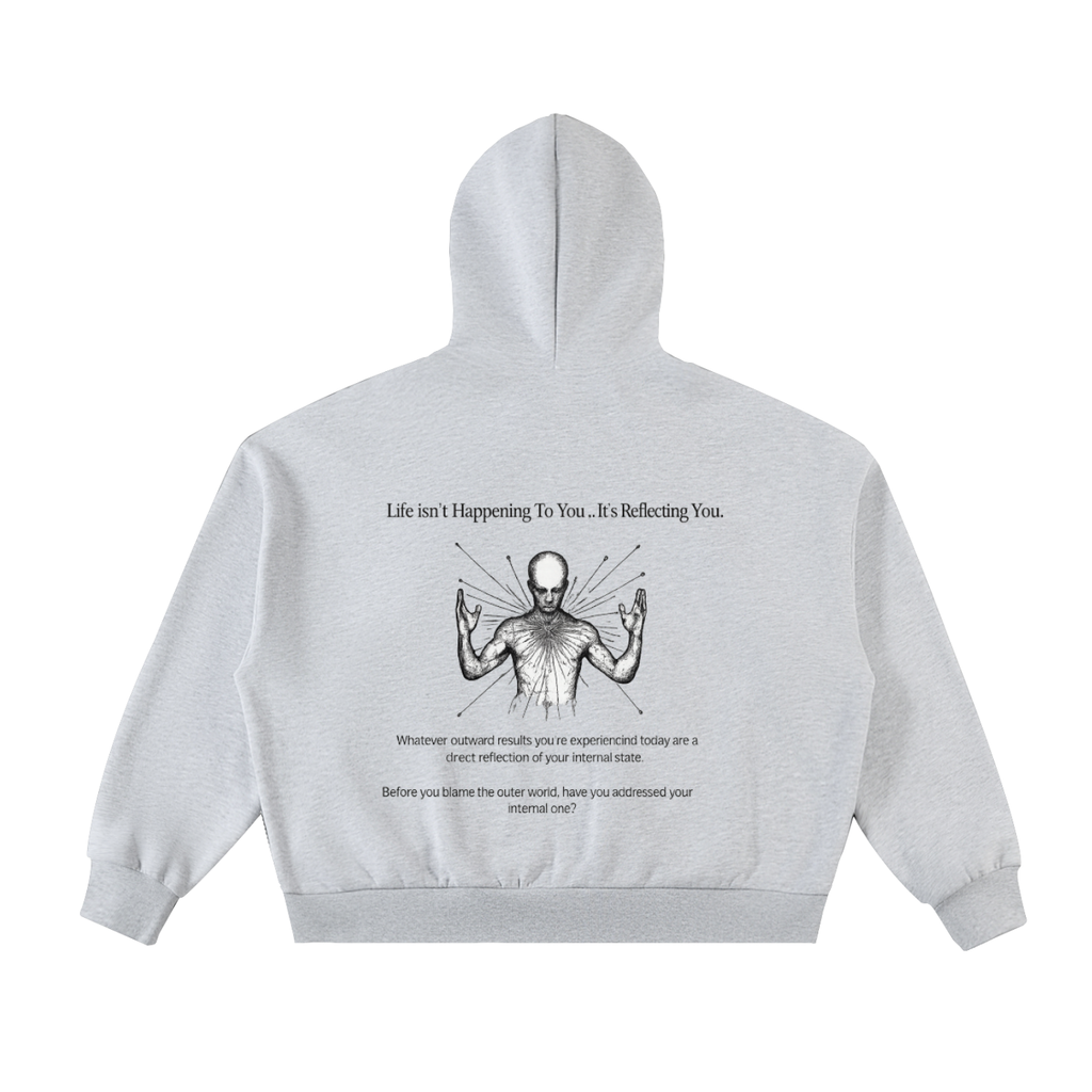 Fleeced Full-Zip Boxy Hoodie
