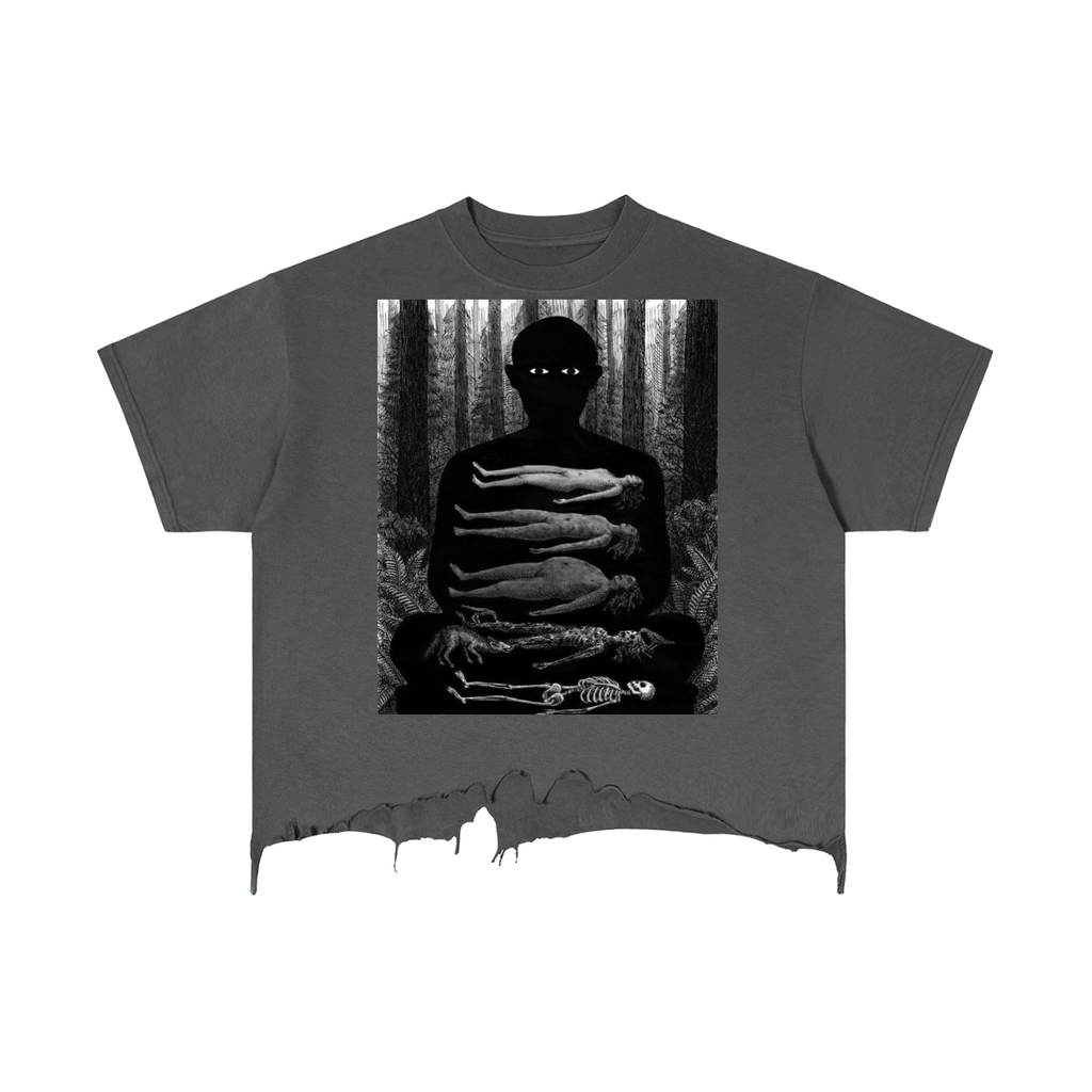Vintage Wash Boxy Distressed Hem T-Shirt