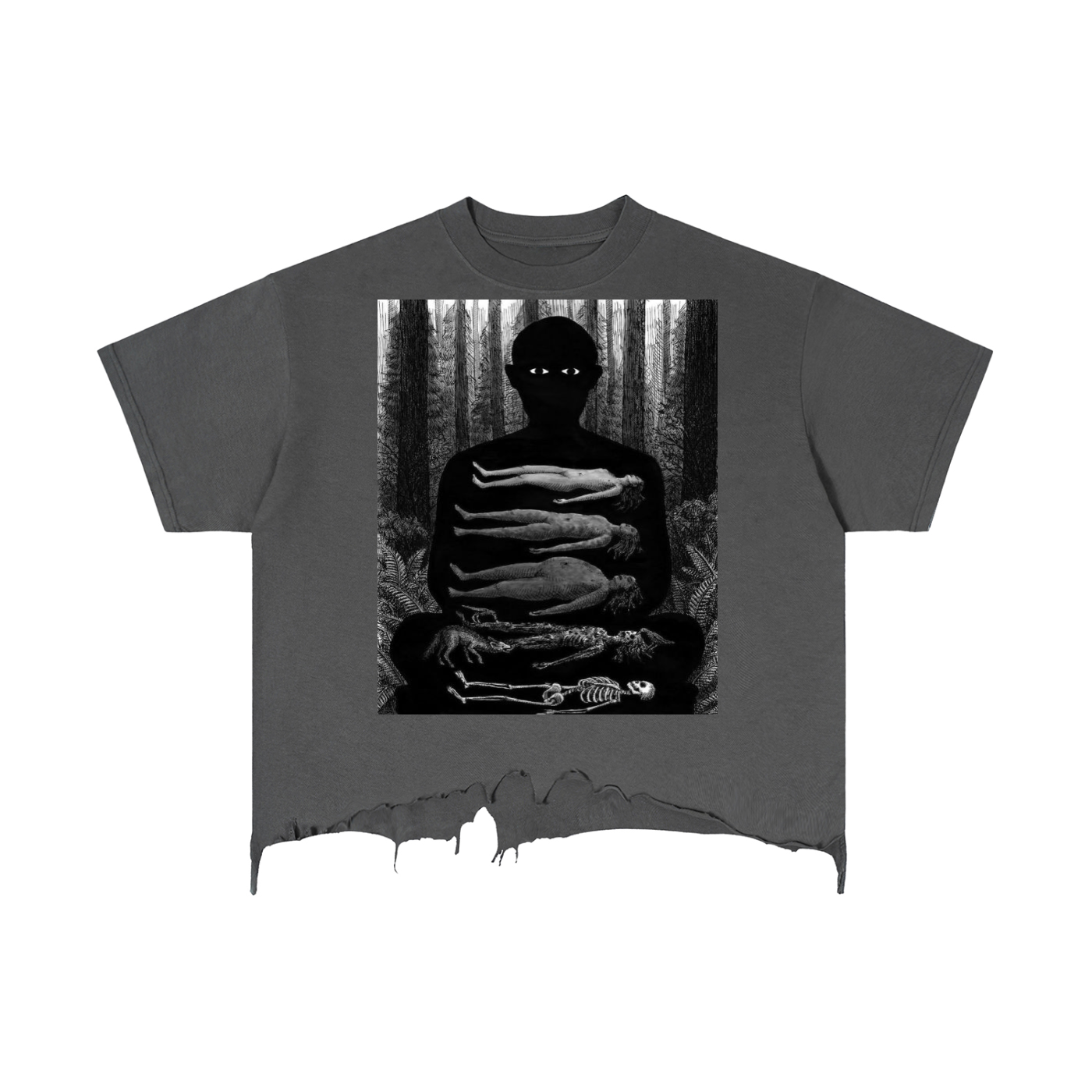 Vintage Wash Boxy Distressed Hem T-Shirt