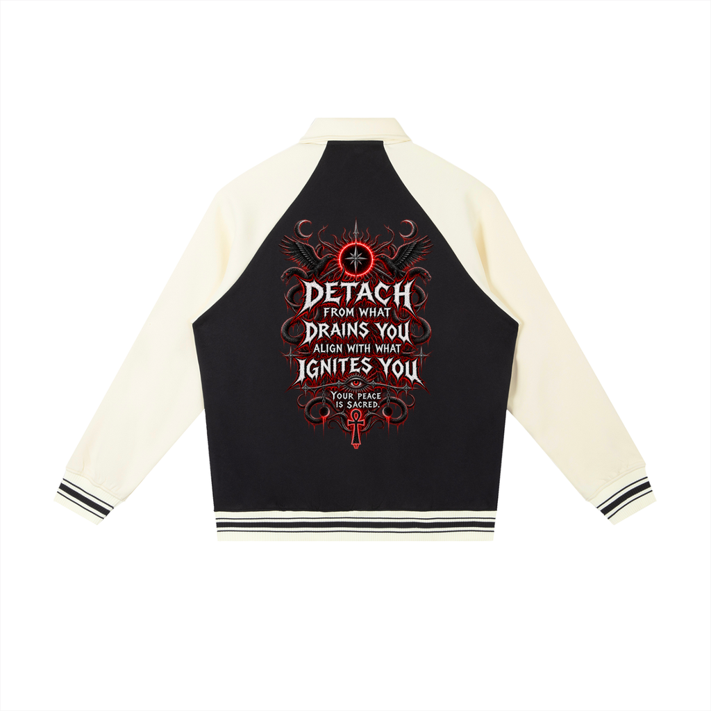 Stoic Contrast Raglan Sleeve Baseball Jacket