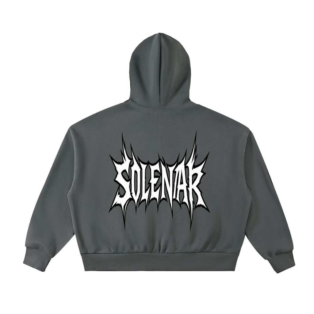 Fleeced Full-Zip Boxy Hoodie