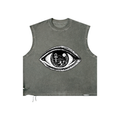 Distressed Grommet Eyelet Tank Top