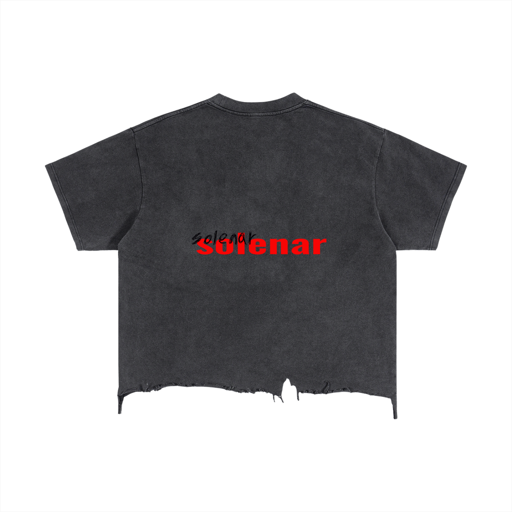 Vintage Wash Boxy Distressed Hem T-Shirt