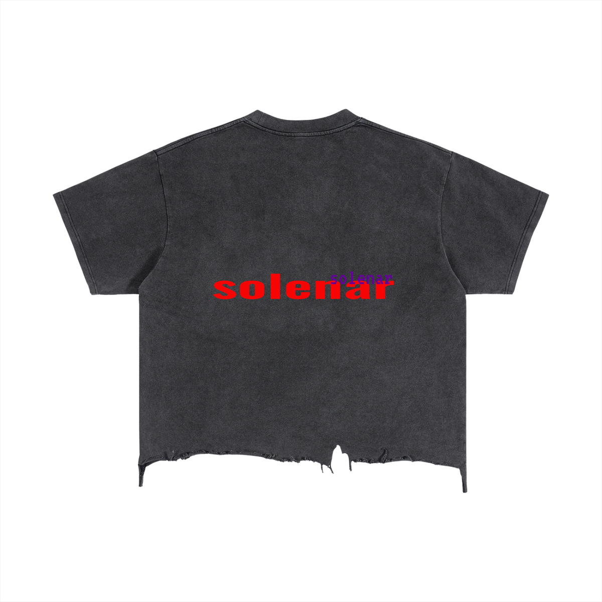 Smile Vintage Wash Boxy Distressed Hem T-Shirt
