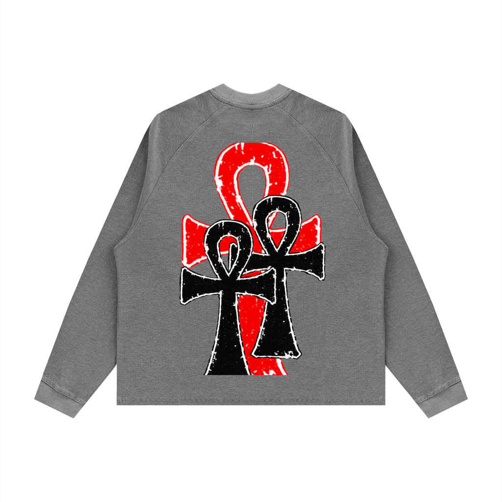 Unisex Vintage Wash Boxy  Waffle T-Shirt